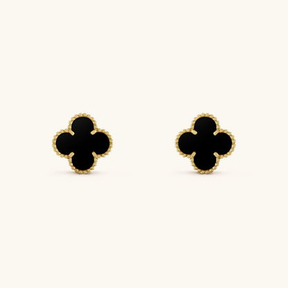 Clover Earrings Black